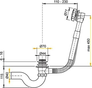 Слив-перелив Timo 8003 gold